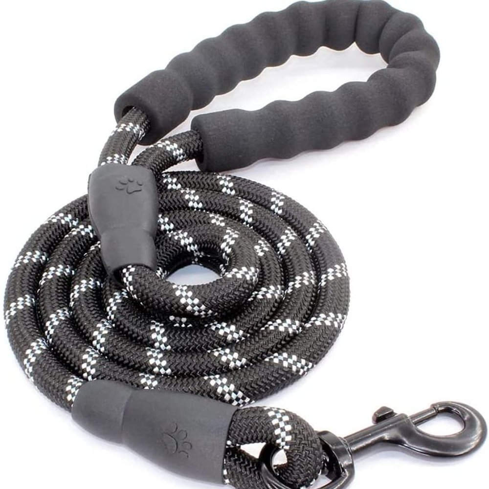 Nylon Dog Leash 1/2'' x 5 FT (18~120 lbs.) Black/White